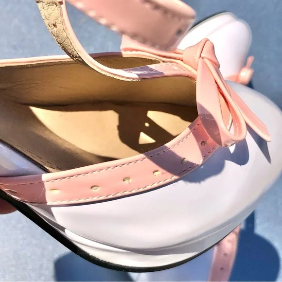 Mary Jane Pinup T-Strap Chunky High Heels Platform Round Toe Pumps & Bow Size 9 - Picture 10 of 16